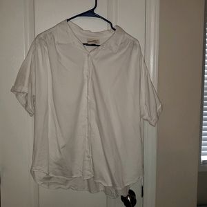 White Short Sleeve Buttoned Down